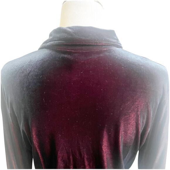 Express World Brand Y2K Velvet Button Down Two Tone Red Blue Size Large - Picture 4 of 16